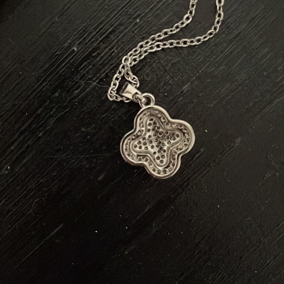 Nikola Valenti White Gold Plated
Pave Clover Necklace - Picture 4 of 5